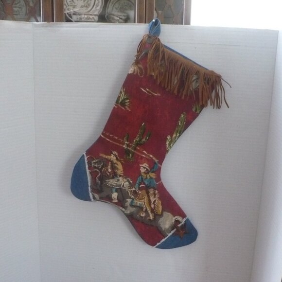 Handmade Western Ranch Style Christmas Stocking - Picture 1 of 7